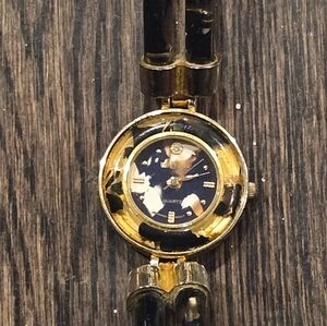 Elegant Gold and Black Women's Watch